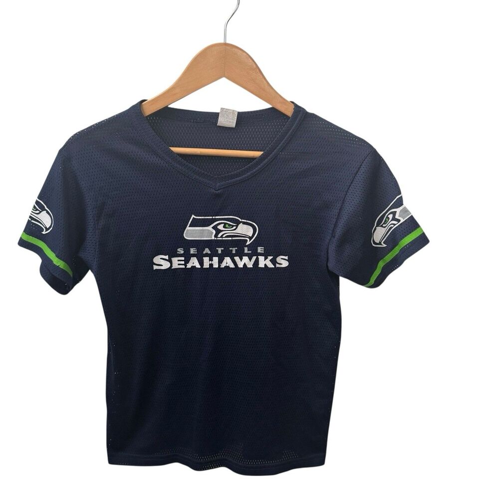 Seattle Seahawks #18 Blue mesh youth Jersey M Retro Fancore Y2K Gameday Retro